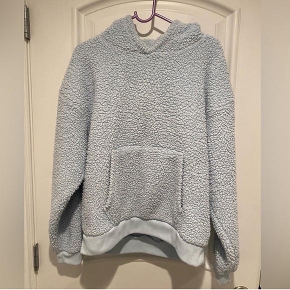 American Eagle Sweater Womens Sherpa Teddy Hoodie Pullover - Picture 6 of 6